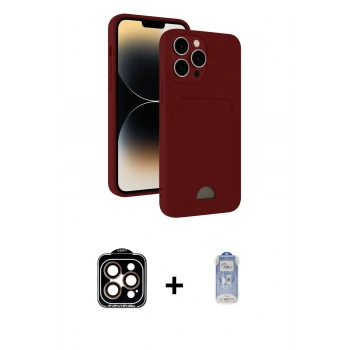 MARSİLYAN™- iPhone 15 Pro Max Kılıf Vadi Çizgi Prime - Siyah Joko Magic 5D Cam + PVD Metal Kamera Lens - TU