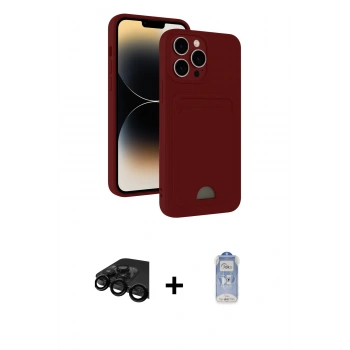 MARSİLYAN™- iPhone 15 Pro Max Kılıf Vadi Çizgi Prime - Siyah Joko Magic 5D Cam + Raze Metal Kamera Lens - SH