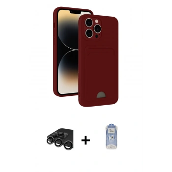 MARSİLYAN™- iPhone 15 Pro Max Kılıf Vadi Çizgi Prime - Siyah Joko Magic 5D Cam + Raze Metal Kamera Lens - TMGI