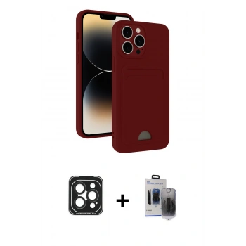 MARSİLYAN™- iPhone 15 Pro Max Kılıf Vadi Çizgi Prime - Siyah Vanessa Magic Hayalet Cam + PVD Metal Kamera Lens - SH