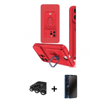 MARSİLYAN™- iPhone 15 Pro Max Kılıf Vadi Form Prime - Siyah 3D Antistatik Hayalet Cam Ekran Koruyucu + Raze Metal Kamera Lens - TMGI