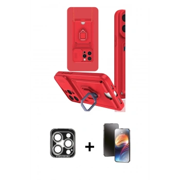 MARSİLYAN™- iPhone 15 Pro Max Kılıf Vadi Form Prime - Siyah 3D Antistatik Mat Seramik Nano Ekran Koruyucu + PVD Metal Kamera Lens - GS