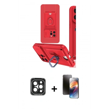 MARSİLYAN™- iPhone 15 Pro Max Kılıf Vadi Form Prime - Siyah 3D Antistatik Mat Seramik Nano Ekran Koruyucu + PVD Metal Kamera Lens - SH