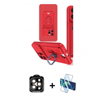 MARSİLYAN™- iPhone 15 Pro Max Kılıf Vadi Form Prime - Siyah 3D Antistatik Seramik Nano Ekran Koruyucu + PVD Metal Kamera Lens - TU