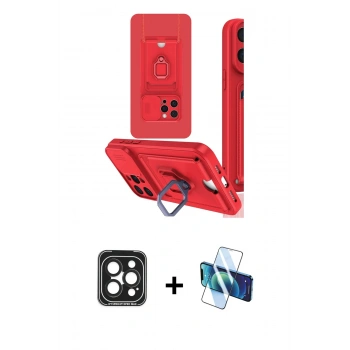 MARSİLYAN™- iPhone 15 Pro Max Kılıf Vadi Form Prime - Siyah 3D Antistatik Seramik Nano Ekran Koruyucu + PVD Metal Kamera Lens - SH