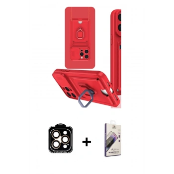 MARSİLYAN™- iPhone 15 Pro Max Kılıf Vadi Form Prime - Siyah Bilvis 3D Mat Cam Ekran Koruyucu + PVD Metal Kamera Lens - TU