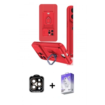 MARSİLYAN™- iPhone 15 Pro Max Kılıf Vadi Form Prime - Siyah Bilvis 5in1 3D Magic Cam Ekran Koruyucu + PVD Metal Kamera Lens - TU