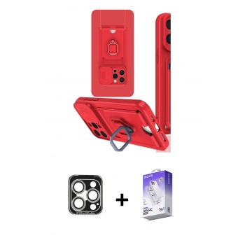 MARSİLYAN™- iPhone 15 Pro Max Kılıf Vadi Form Prime - Siyah Bilvis 5in1 3D Magic Cam Ekran Koruyucu + PVD Metal Kamera Lens - GS