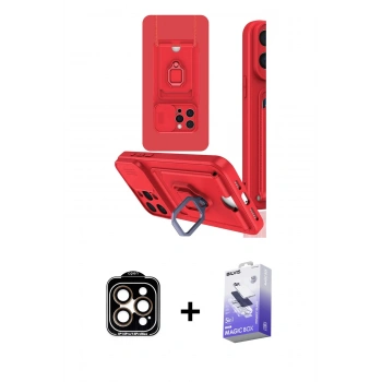 MARSİLYAN™- iPhone 15 Pro Max Kılıf Vadi Form Prime - Siyah Bilvis 5in1 5D Magic Hayalet Cam Ekran Koruyucu + PVD Metal Kamera Lens - TU