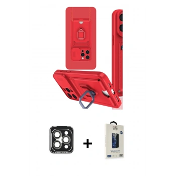 MARSİLYAN™- iPhone 15 Pro Max Kılıf Vadi Form Prime - Siyah Bilvis Hayalet Cam Ekran Koruyucu + PVD Metal Kamera Lens - GI