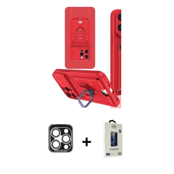MARSİLYAN™- iPhone 15 Pro Max Kılıf Vadi Form Prime - Siyah Bilvis Hayalet Cam Ekran Koruyucu + PVD Metal Kamera Lens - GS