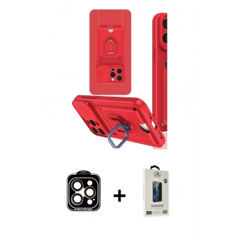 MARSİLYAN™- iPhone 15 Pro Max Kılıf Vadi Form Prime - Siyah Bilvis Hayalet Cam Ekran Koruyucu + PVD Metal Kamera Lens - TU