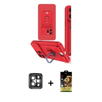MARSİLYAN™- iPhone 15 Pro Max Kılıf Vadi Form Prime - Siyah Buffer Cam Ekran Koruyucu + PVD Metal Kamera Lens - GI