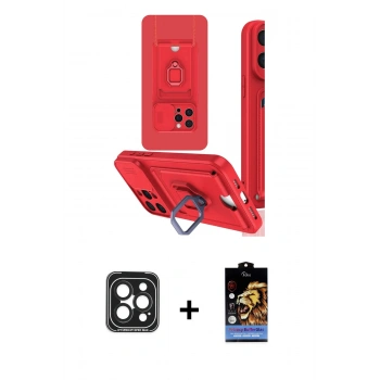 MARSİLYAN™- iPhone 15 Pro Max Kılıf Vadi Form Prime - Siyah Buffer Hayalet Cam Ekran Koruyucu + PVD Metal Kamera Lens - SH