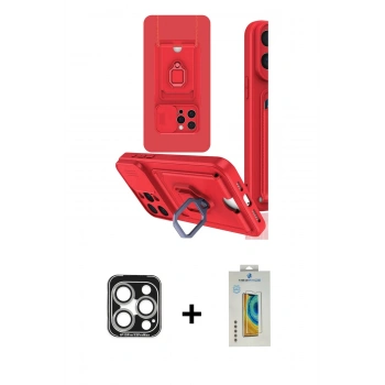 MARSİLYAN™- iPhone 15 Pro Max Kılıf Vadi Form Prime - Siyah Polymer Nano Ekran Koruyucu + PVD Metal Kamera Lens - GS