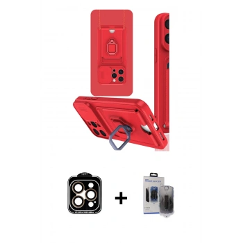 MARSİLYAN™- iPhone 15 Pro Max Kılıf Vadi Form Prime - Siyah Vanessa Magic Hayalet Cam + PVD Metal Kamera Lens - TU