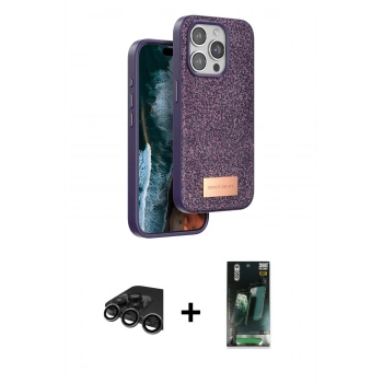 MARSİLYAN™- iPhone 15 Pro Max Kılıf Vadi Klasik Serisi - Şeffaf 360 Full Body Arka Koruyucu + Raze Metal Kamera Lens - TMGI