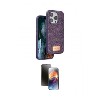 MARSİLYAN™- iPhone 15 Pro Max Kılıf Vadi Klasik Serisi - Siyah 3D Antistatik Mat Seramik Nano Ekran Koruyucu