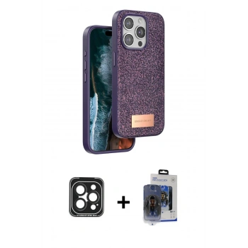 MARSİLYAN™- iPhone 15 Pro Max Kılıf Vadi Klasik Serisi - Siyah Vanessa Magic Cam + PVD Metal Kamera Lens - SH