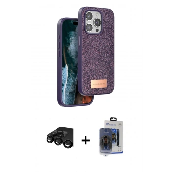 MARSİLYAN™- iPhone 15 Pro Max Kılıf Vadi Klasik Serisi - Siyah Vanessa Magic Cam + Raze Metal Kamera Lens - SH