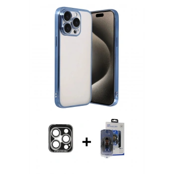 MARSİLYAN™- iPhone 15 Pro Max Kılıf Vadi Minimal - Siyah Vanessa Magic Cam + PVD Metal Kamera Lens - GS