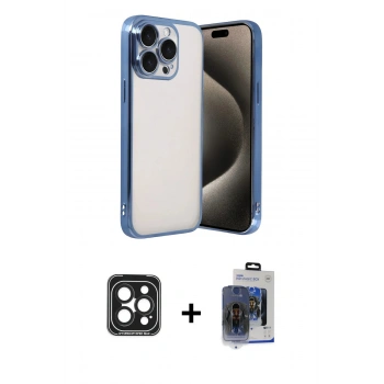 MARSİLYAN™- iPhone 15 Pro Max Kılıf Vadi Minimal - Siyah Vanessa Magic Cam + PVD Metal Kamera Lens - SH