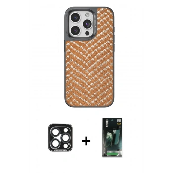 MARSİLYAN™- iPhone 15 Pro Max Kılıf Vadi Özel Seri - Şeffaf 360 Full Body Arka Koruyucu + PVD Metal Kamera Lens - LT