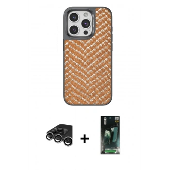 MARSİLYAN™- iPhone 15 Pro Max Kılıf Vadi Özel Seri - Şeffaf 360 Full Body Arka Koruyucu + Raze Metal Kamera Lens - GS