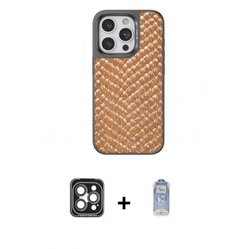 MARSİLYAN™- iPhone 15 Pro Max Kılıf Vadi Özel Seri - Siyah Joko Magic 5D Cam + PVD Metal Kamera Lens - GI