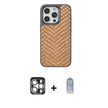 MARSİLYAN™- iPhone 15 Pro Max Kılıf Vadi Özel Seri - Siyah Joko Magic 5D Cam + PVD Metal Kamera Lens - GS