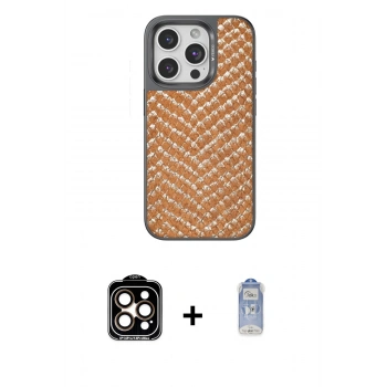 MARSİLYAN™- iPhone 15 Pro Max Kılıf Vadi Özel Seri - Siyah Joko Magic 5D Cam + PVD Metal Kamera Lens - TU
