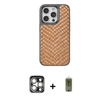 MARSİLYAN™- iPhone 15 Pro Max Kılıf Vadi Özel Seri - Siyah Joko Magic 5D Hayalet Cam + PVD Metal Kamera Lens - GS
