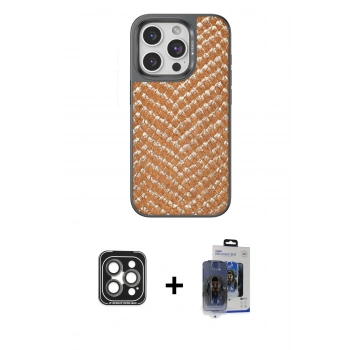 MARSİLYAN™- iPhone 15 Pro Max Kılıf Vadi Özel Seri - Siyah Vanessa Magic Cam + PVD Metal Kamera Lens - GI