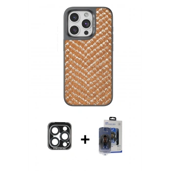 MARSİLYAN™- iPhone 15 Pro Max Kılıf Vadi Özel Seri - Siyah Vanessa Magic Cam + PVD Metal Kamera Lens - LT