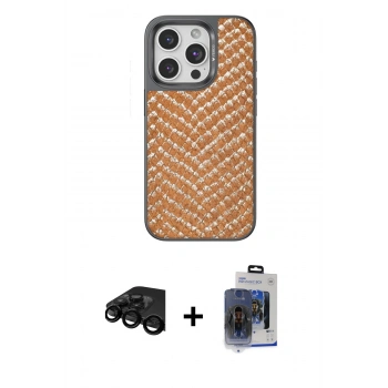 MARSİLYAN™- iPhone 15 Pro Max Kılıf Vadi Özel Seri - Siyah Vanessa Magic Cam + Raze Metal Kamera Lens - SH