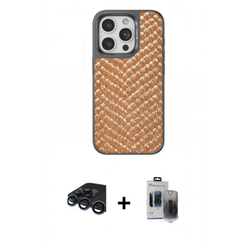 MARSİLYAN™- iPhone 15 Pro Max Kılıf Vadi Özel Seri - Siyah Vanessa Magic Hayalet Cam + Raze Metal Kamera Lens - LT