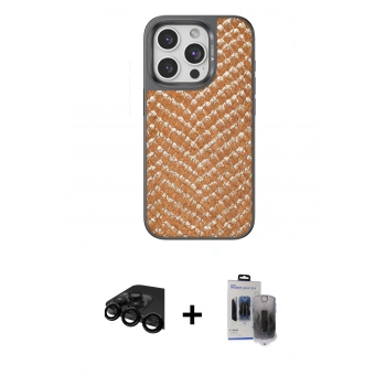 MARSİLYAN™- iPhone 15 Pro Max Kılıf Vadi Özel Seri - Siyah Vanessa Magic Hayalet Cam + Raze Metal Kamera Lens - SH