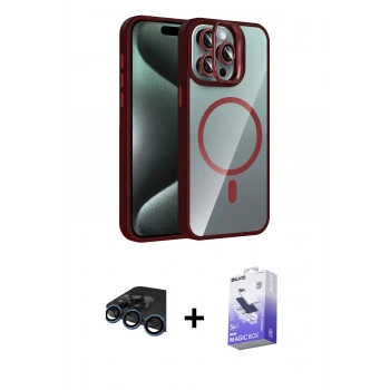 MARSİLYAN™- iPhone 15 Pro Max Kılıf Yadigar Asil Koleksiyonu - Siyah Bilvis 5in1 5D Magic Hayalet Cam Ekran Koruyucu + Raze Metal Kamera Lens - LT