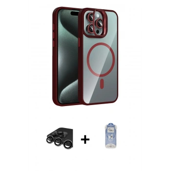 MARSİLYAN™- iPhone 15 Pro Max Kılıf Yadigar Asil Koleksiyonu - Siyah Joko Magic 5D Cam + Raze Metal Kamera Lens - TMGI