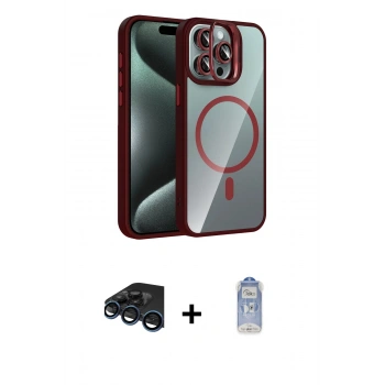 MARSİLYAN™- iPhone 15 Pro Max Kılıf Yadigar Asil Koleksiyonu - Siyah Joko Magic 5D Cam + Raze Metal Kamera Lens - LT