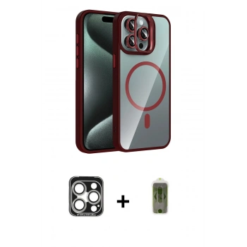 MARSİLYAN™- iPhone 15 Pro Max Kılıf Yadigar Asil Koleksiyonu - Siyah Joko Magic 5D Hayalet Cam + PVD Metal Kamera Lens - GS