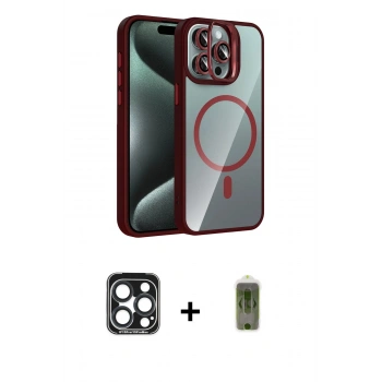 MARSİLYAN™- iPhone 15 Pro Max Kılıf Yadigar Asil Koleksiyonu - Siyah Joko Magic 5D Hayalet Cam + PVD Metal Kamera Lens - LT