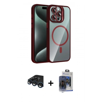 MARSİLYAN™- iPhone 15 Pro Max Kılıf Yadigar Asil Koleksiyonu - Siyah Vanessa Magic Cam + Raze Metal Kamera Lens - LT