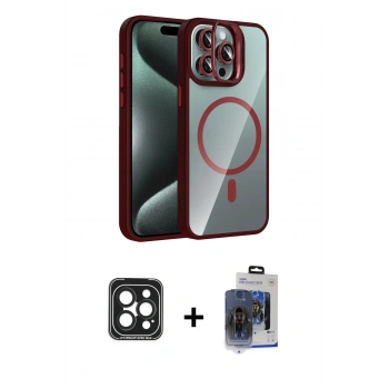 MARSİLYAN™- iPhone 15 Pro Max Kılıf Yadigar Asil Koleksiyonu - Siyah Vanessa Magic Cam + PVD Metal Kamera Lens - SH