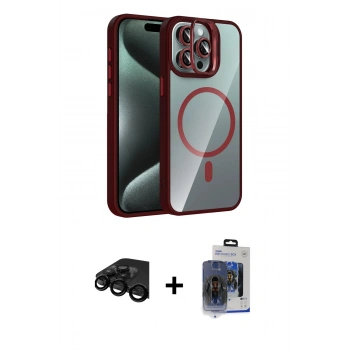 MARSİLYAN™- iPhone 15 Pro Max Kılıf Yadigar Asil Koleksiyonu - Siyah Vanessa Magic Cam + Raze Metal Kamera Lens - SH