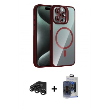 MARSİLYAN™- iPhone 15 Pro Max Kılıf Yadigar Asil Koleksiyonu - Siyah Vanessa Magic Cam + Raze Metal Kamera Lens - TMGI