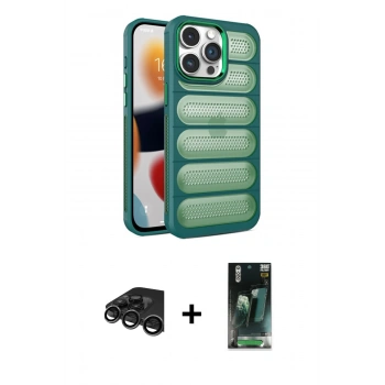 MARSİLYAN™- iPhone 15 Pro Max Kılıf Yadigar Doku Özel Seri - Siyah 360 Mat Full Body Arka Koruyucu + Raze Metal Kamera Lens - TMGI