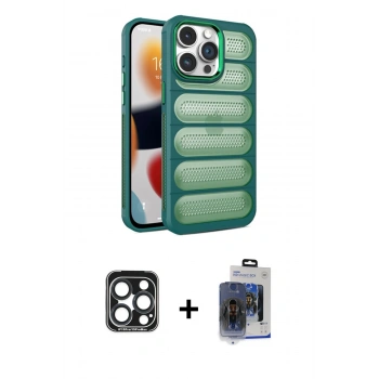 MARSİLYAN™- iPhone 15 Pro Max Kılıf Yadigar Doku Özel Seri - Siyah Vanessa Magic Cam + PVD Metal Kamera Lens - LT