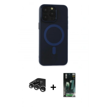 MARSİLYAN™- iPhone 15 Pro Max Kılıf Yadigar Işık - Şeffaf 360 Full Body Arka Koruyucu + Raze Metal Kamera Lens - GS
