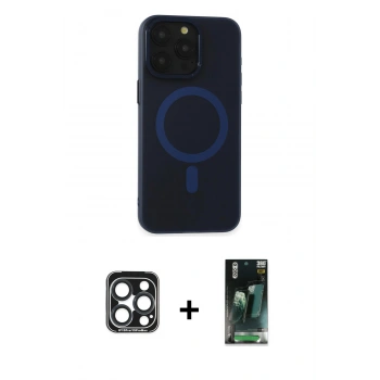 MARSİLYAN™- iPhone 15 Pro Max Kılıf Yadigar Işık - Şeffaf 360 Full Body Arka Koruyucu + PVD Metal Kamera Lens - LT